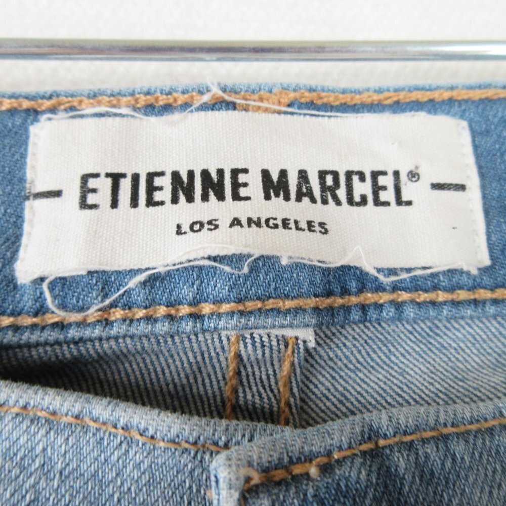Etienne Marcel Light Blue Wash Flame Stitch Skinny Jeans Size 29 - Picture 7 of 13